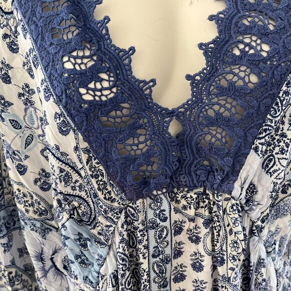 Romantic Gypsy Plus-Size Embroidered BoHo Bohemian Hippie Peasant Tunic Sz 4x - Picture 4 of 11